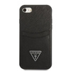 Etui Guess GUHCI8PSATPK na iPhone 7 / 8 / SE 2020 / SE 2022 hardcase - czarne Saffiano Triangle Logo Cardslot