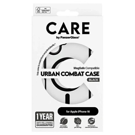 Etui CARE by PanzerGlass Flagship Urban Case z MagSafe na iPhone 16 - przezroczyste