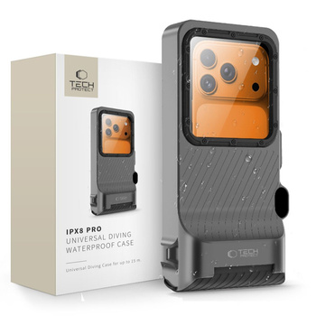 TECH-PROTECT IPX8 PRO UNIVERSAL DIVING WATERPROOF CASE GREY/BLACK