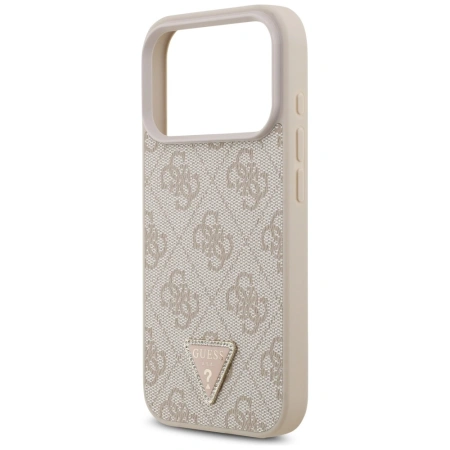 GUESS ETUI LEATHER 4G TRIANGLE STRASS MAGSAFE DO IPHONE 17 PRO Z PIĘKNY