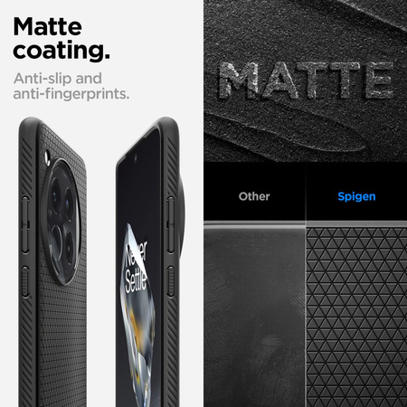 SPIGEN LIQUID AIR DO ONEPLUS 12 ETUI OCHRONNE MATTE BLACK Z NISKIM PROFILEM