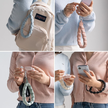 RINGKE HOLDER & PUFFER HAND STRAP FLORAL PINK