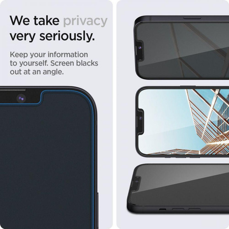 SZKŁO HARTOWANE SPIGEN GLAS.TR ”EZ FIT” 2-PACK IPHONE 13 / 13 PRO PRIVACY