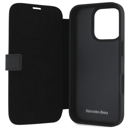 Mercedes MEBKP16X23RWRSK iPhone 16 Pro   Max 6.9 czarny/black bookcase MB Waves Leather