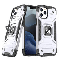 Wozinsky Ring Armor pancerne hybrydowe etui pokrowiec + magnetyczny uchwyt Samsung Galaxy A42 5G srebrny