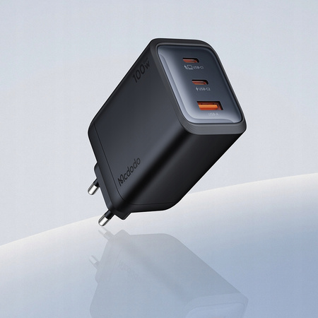 MCDODO ŁADOWARKA SIECIOWA ZASILACZ KOSTKA 3X USB-C PD USB 100W CZARNA
