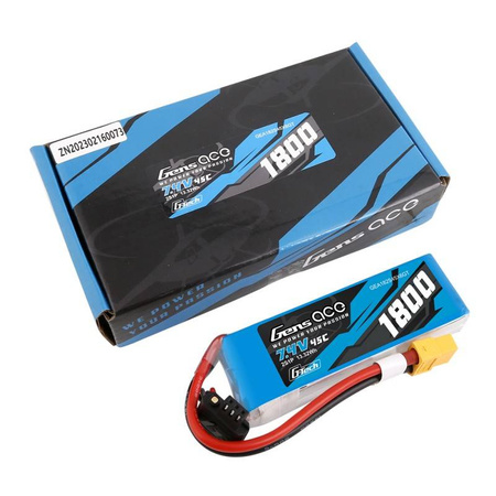 GENS ACE AKUMULATOR LIPO 1800MAH 7,4V 45C 2S1P XT60 DO MODELI RC Z DUŻĄ