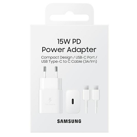 SAMSUNG ŁADOWARKA 15W Z KABLEM USB-C/USB-C DO TELEFONÓW GALAXY, FAST CHARGE