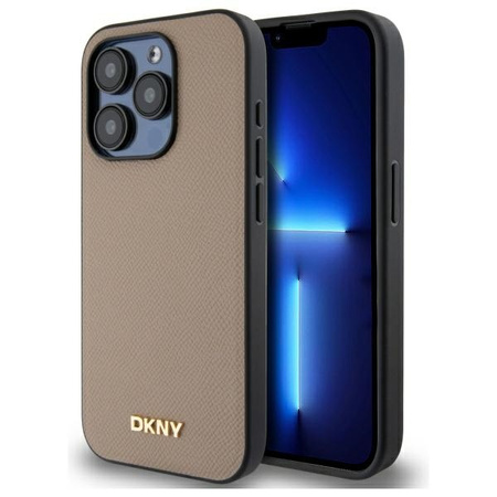 DKNY ETUI Z LOGO METALOWYM DO IPHONE 15 PRO MAX 6.7 DO MAGSAFE GRANY