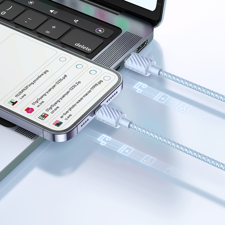 MCDODO ŁADOWARKA KABEL USB-C LIGHTNING DO IPHONE 12 13 14 PRO 1M NIEBIESKI