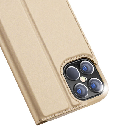 DUX DUCIS Skin Pro kabura etui pokrowiec z klapką iPhone 12 Pro Max złoty