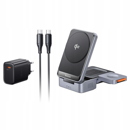 MCDODO ŁADOWARKA INDUKCYJNA 3W1 MAGSAFE STACJA DOKUJĄCA DO APPLE IPHONE QI2