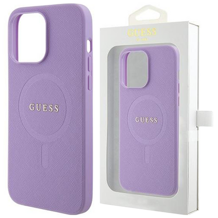 Guess GUHMP15XPSAHMCU iPhone 15 Pro Max 6.7" fioletowy/purple hardcase Saffiano MagSafe