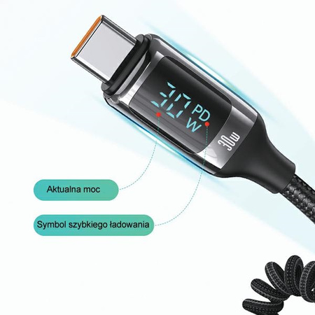 USAMS ŁADOWARKA 60W DO IPHONE 12 13 14 1XUSB 1XUSB-C Z KABLEM USB-C 30W PD