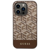 Etui Guess GCube Stripes MagSafe GUHMP14LHGCFSEW na iPhone 14 Pro - brązowe