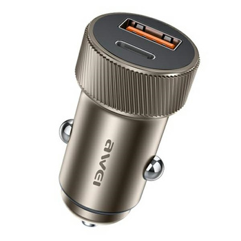 AWEI ŁADOWARKA C-857 33W SAMOCHODOWA Z PORTAMI USB I USB-C SZYBKE ŁADOWANIE