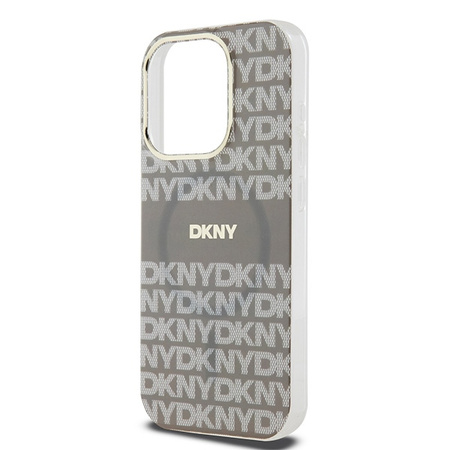 DKNY ETUI HARDCASE DO IPHONE 15 PRO 6.1 DO MAGSAFE IML MONO STRIPE BEŻOWE