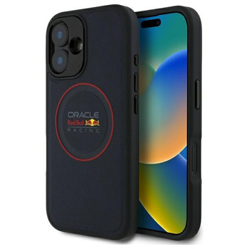 Red Bull RBHMP16M24PUILVR iPhone 16 Plus 6.7 hardcase granatowy/navy Leather Red Ring MagSafe