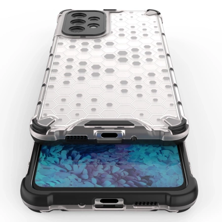 HURTEL POKROWIEC OCHRONNY DO SAMSUNG GALAXY A73 HONEYCOMB Z ŻELOWĄ RAMKĄ