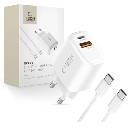 TECH-PROTECT ŁADOWARKA SIECIOWA NCA20 PD 20W QC3.0 DO TELEFONÓW Z USB-C
