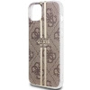Etui Guess IML 4G Gold Stripe na iPhone 15 Plus / 14 Plus - brązowe