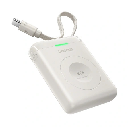 Powerbank Baseus EnerFill FW11 5W do Apple Watch z wbudowanym kablem - biały