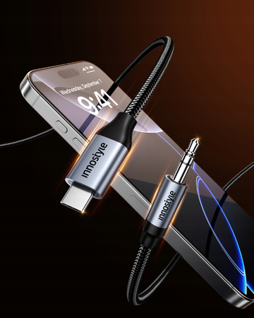 INNOSTYLE KABEL USB C AUX ADAPTER PRZEJŚCIÓWKA MINI JACK DO SAMSUNG DAC 1M