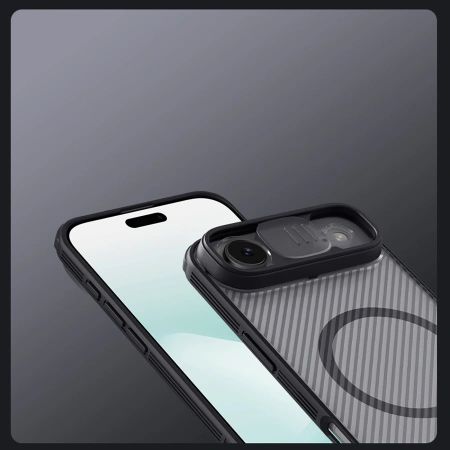 Etui Nillkin CamShield Pro kompatybilne z MagSafe na iPhone 17 Air - przezroczyste czarne