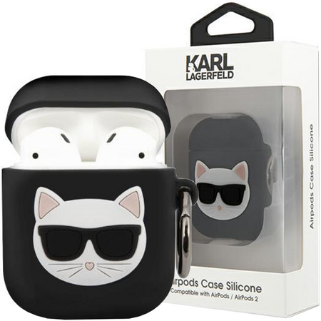 Karl Lagerfeld KLACA2SILCHBK AirPods cover czarny/black Silicone Choupette
