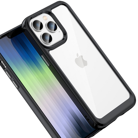 Outer Space Case etui iPhone 14 Pro Max sztywny pokrowiec z żelową ramką czarny