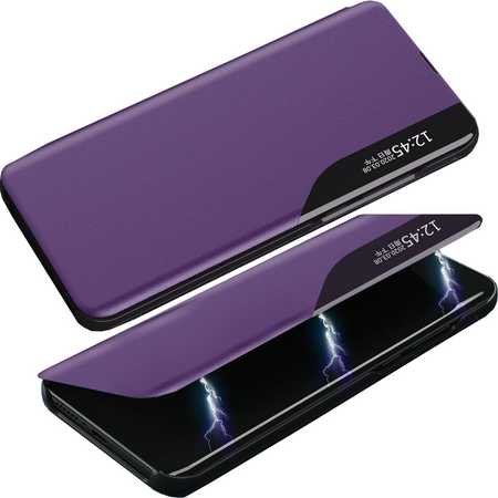 Eco Leather View Case elegancki futerał etui z klapką i funkcją podstawki iPhone 13 mini fioletowy