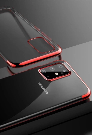 HURTEL CLEAR COLOR CASE ETUI DO SAMSUNG GALAXY A72 4G Z METALICZNĄ RAMKĄ