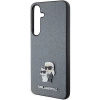 Etui Karl Lagerfeld Saffiano Karl&Choupette Metal Pin na Samsung Galaxy S24+ - szare