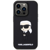 Etui Karl Lagerfeld KLHCP14L3DRKINK na iPhone 14 Pro - czarne Rubber Ikonik 3D