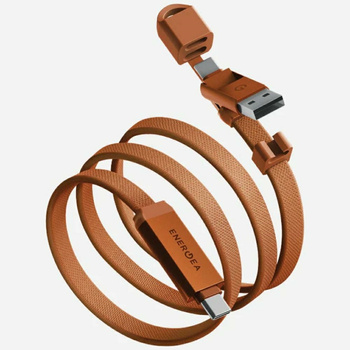 Kabel Energea Sheath Travel 2w1 USB-C do USB-C/USB-A 480Mbps 60W 1.2m pomarańczowy
