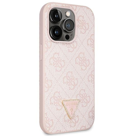 Etui Guess GUHCP14LP4TDSCPP na iPhone 14 Pro - różowe Crossbody 4G Metal Logo