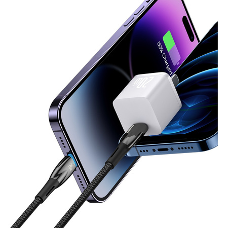 Baseus Glimmer Series kabel do szybkiego ładowania USB-C - Lightning 480Mb/s PD 20W 2m czarny