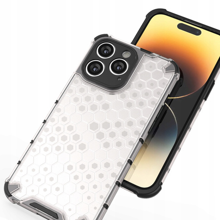 HURTEL ETUI PANCERNE HONEYCOMB DO IPHONE 14 PRO MAX PRZEZROCZYSTE HYBRYDOWE