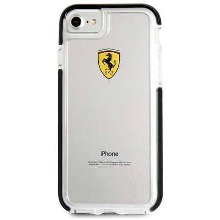 Etui Ferrari Shockproof na iPhone 7 / 8 / SE 2020 / SE 2022 - przezroczysto-czarne