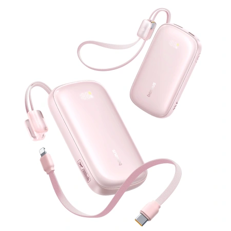 Powerbank Baseus EnerFill FC21 Qpow 3 Ultra 20000mAh 22.5W z wyświetlaczem z dołączonym kablem - różowy