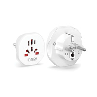 TECH-PROTECT ADAPTER PRZEJŚCIÓWKA DO EU USA UK 2 PORTY USB ŁADOWARKA SZYBKA