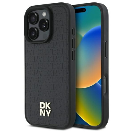 DKNY ETUI HARDCASE DO IPHONE 16 PRO MAX DO MAGSAFE Z LOGO WZÓR POWTÓRZENIE