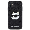 Etui Karl Lagerfeld KLHCN61G2CPK na iPhone 11 / Xr - czarne Glitter Choupette Patch