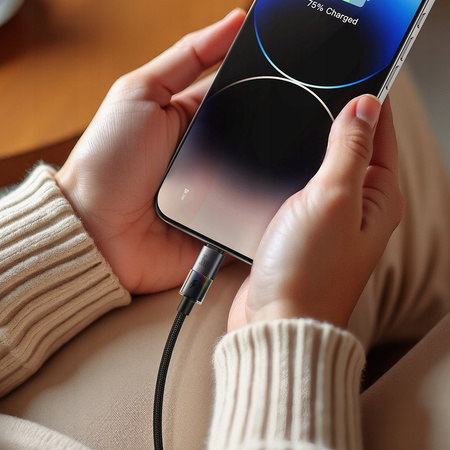 MCDODO KABEL USB-C SZYBKIE ŁADOWANIE DO IPHONE LIGHTNING 36W 1M LED CZARNY