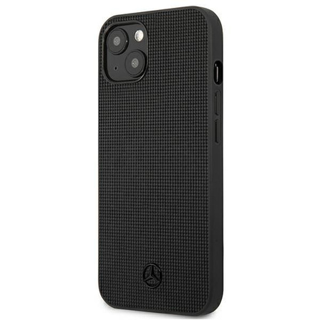 Mercedes MEHCP13MMBLBK iPhone 13 6,1" czarny/black hardcase Leather Meshed Metal Logo
