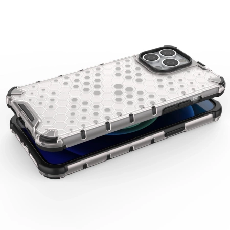 HURTEL HONEYCOMB ETUI DO IPHONE 13 PRO MAX PRZEZROCZYSTE Z ŻELOWĄ RAMKĄ