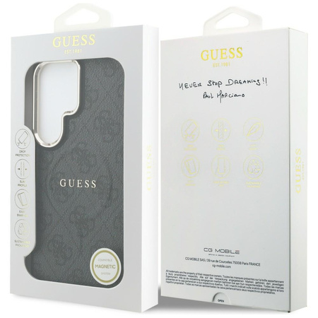 Etui Guess 4G Embossed Ring MagSafe do Samsung Galaxy S26 Ultra czarny
