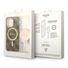 Zestaw Guess GUBPP13LH4EACSW Case+ Charger iPhone 13 Pro brązowy/brown hard case 4G Print MagSafe