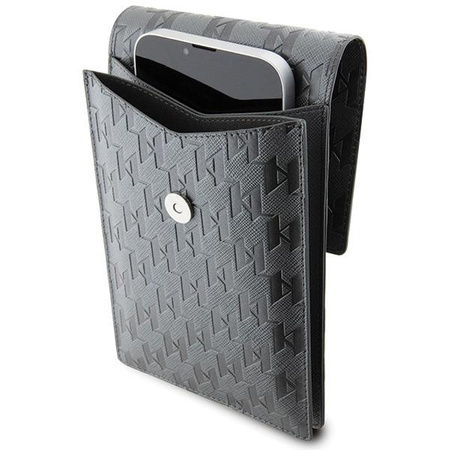 Etui Karl Lagerfeld Torebka KLWBSAKHPKG - srebrne Saffiano Monogram Ikonik