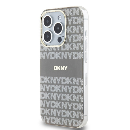 DKNY ETUI HARDCASE DO IPHONE 15 PRO 6.1 DO MAGSAFE IML MONO STRIPE BEŻOWE